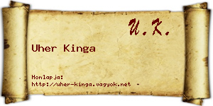 Uher Kinga névjegykártya